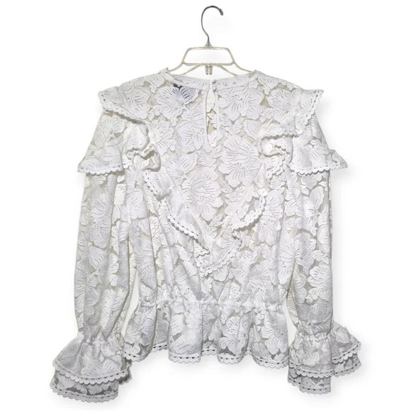 NWOT THE COLLECTION BY REFORMATION Carlisle Lace Top - Ivory/white size 4 - Picture 3 of 14